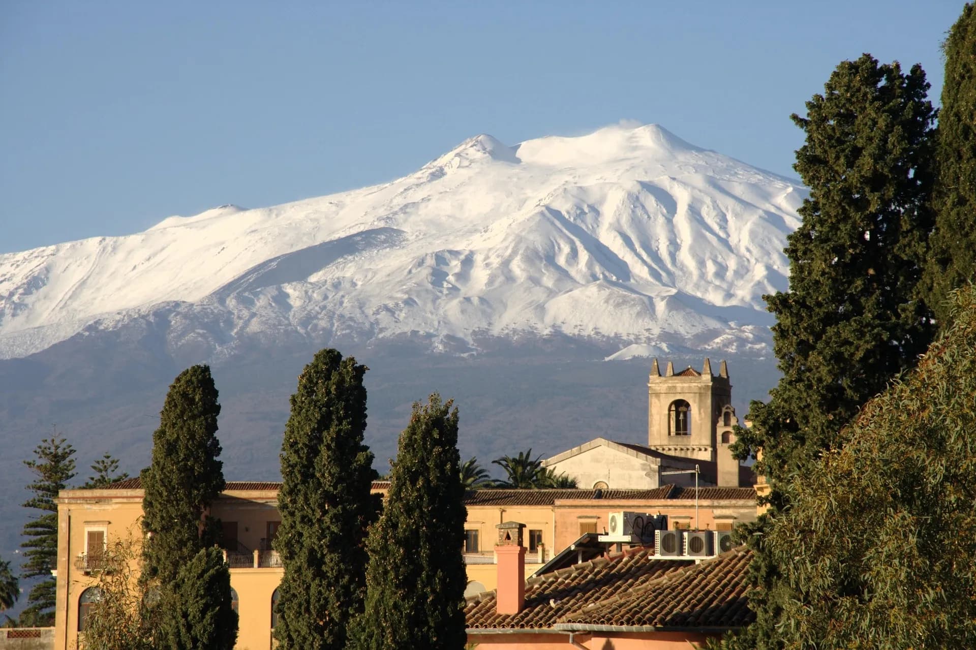 Detail of the Etna coastline view